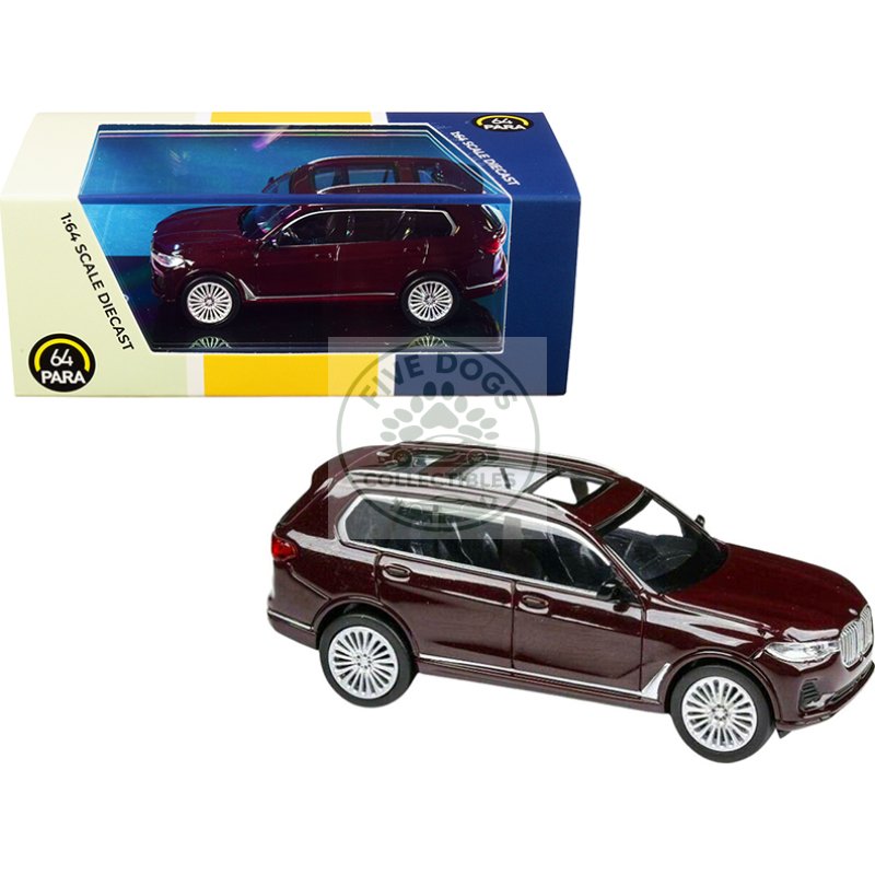 bmw x7 ametrine red metallic 1/64 diecast model car by paragon