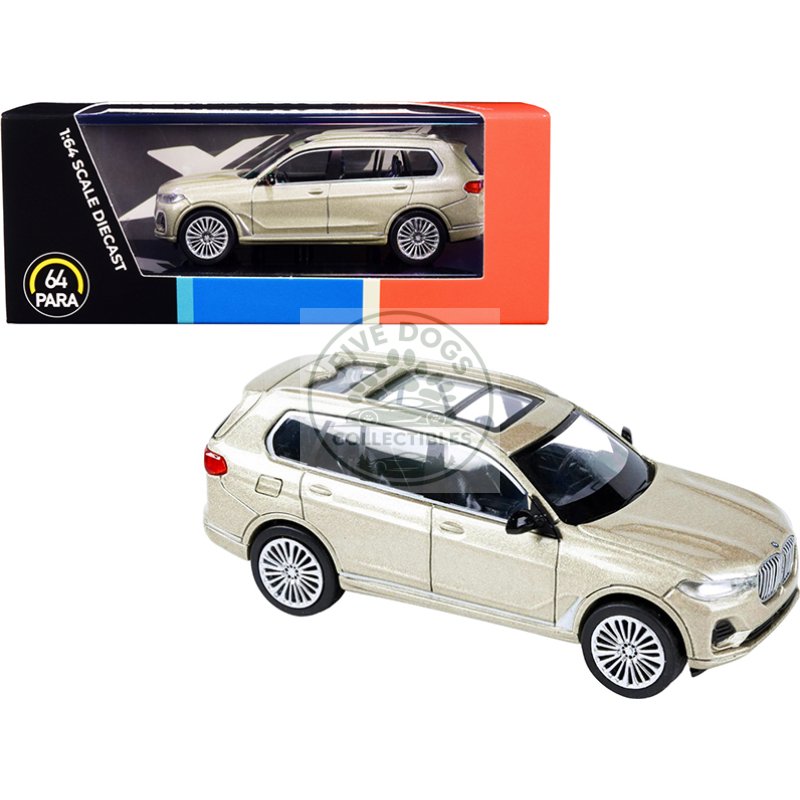 bmw x7 with sunroof sunstone gold metallic 1/64 diecast model car by paragon