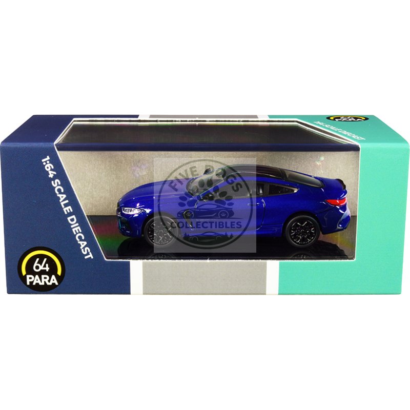 bmw m8 coupe marina bay blue metallic with black top 1/64 diecast model car by paragon