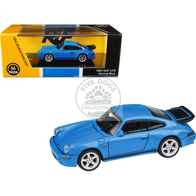 1987 ruf ctr racing blue 1/64 diecast model car by paragon models