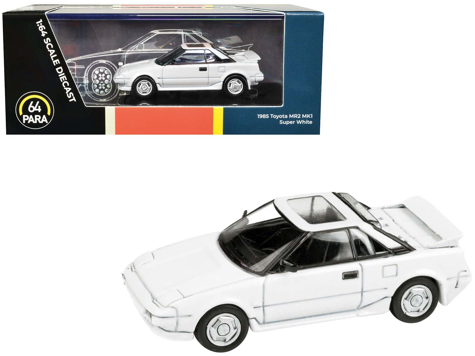 1985 toyota mr2 mk1 super white with sunroof 1/64 diecast model car by paragon models 1985 toyota mr2 mk1 super white with sunroof 1/64 diecast model car by paragon models