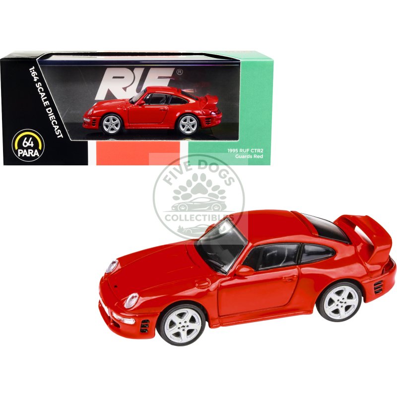1995 ruf ctr2 guards red 1/64 diecast model car by paragon