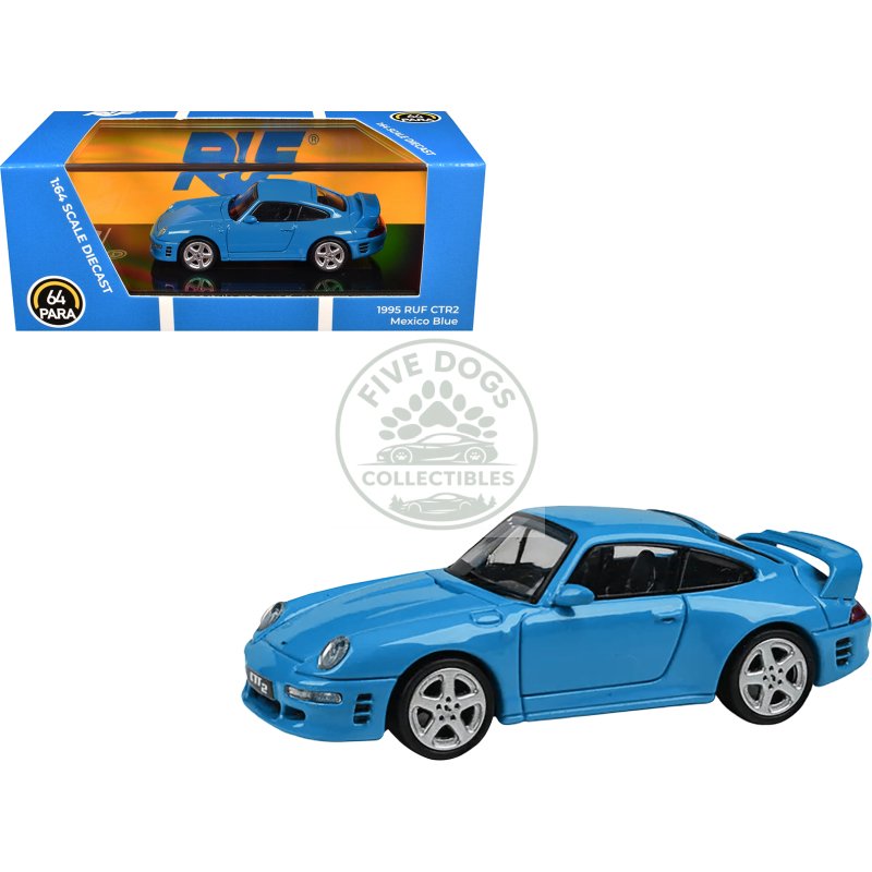 1995 ruf ctr2 mexico blue 1/64 diecast model car by paragon models
