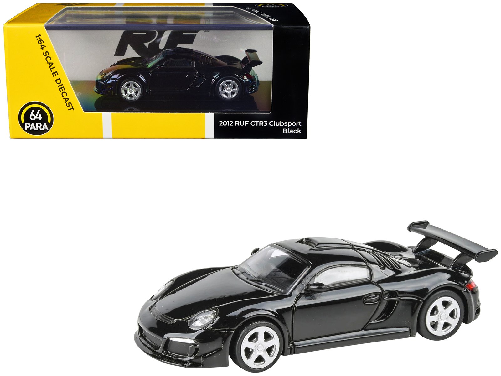 2012 ruf ctr3 clubsport black 1/64 diecast model car by paragon models 2012 ruf ctr3 clubsport black 1/64 diecast model car by paragon models