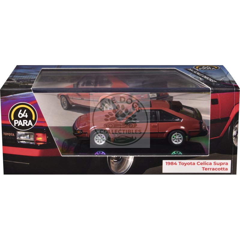 1984 toyota celica supra terracotta red with sunroof 1/64 diecast model car by paragon