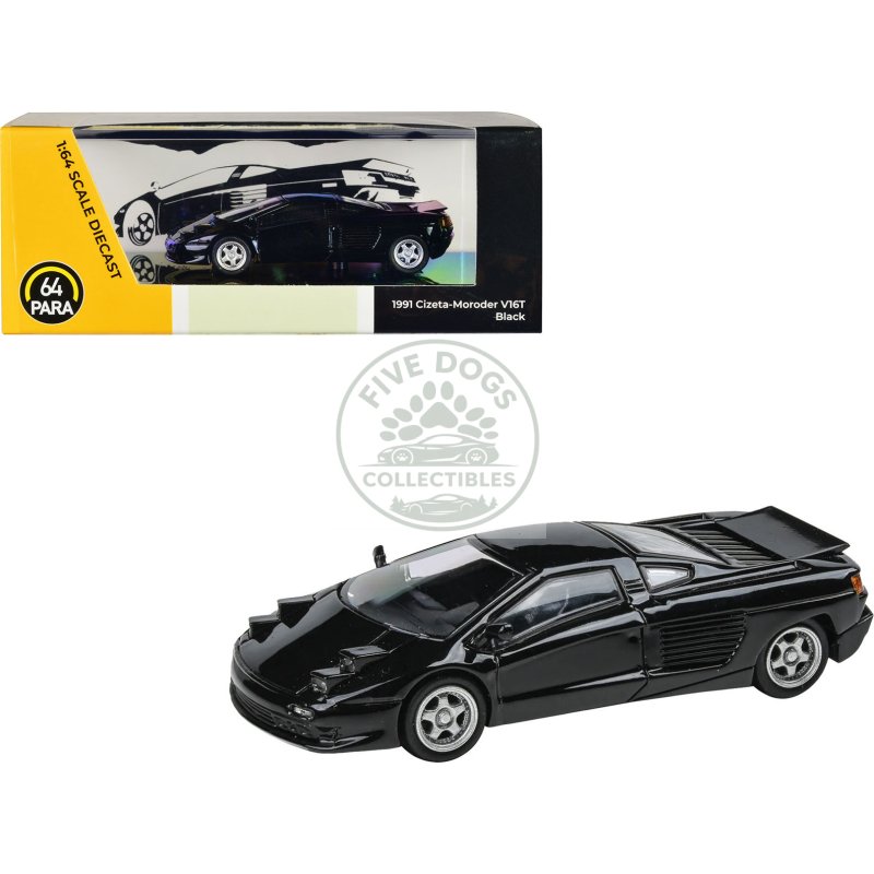 1991 cizeta v16t black 1/64 diecast model car by paragon models