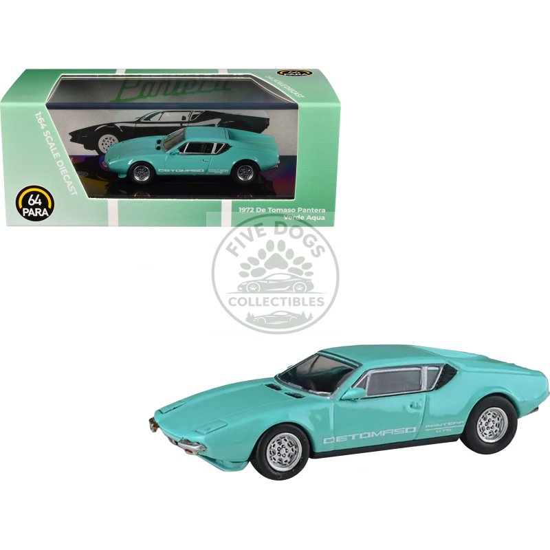 1972 de tomaso pantera verde aqua 1/64 diecast model car by paragon models
