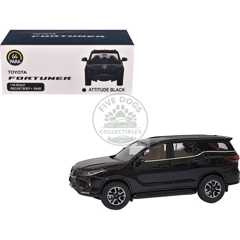 2023 toyota fortuner attitude black 1/64 diecast model car by paragon models