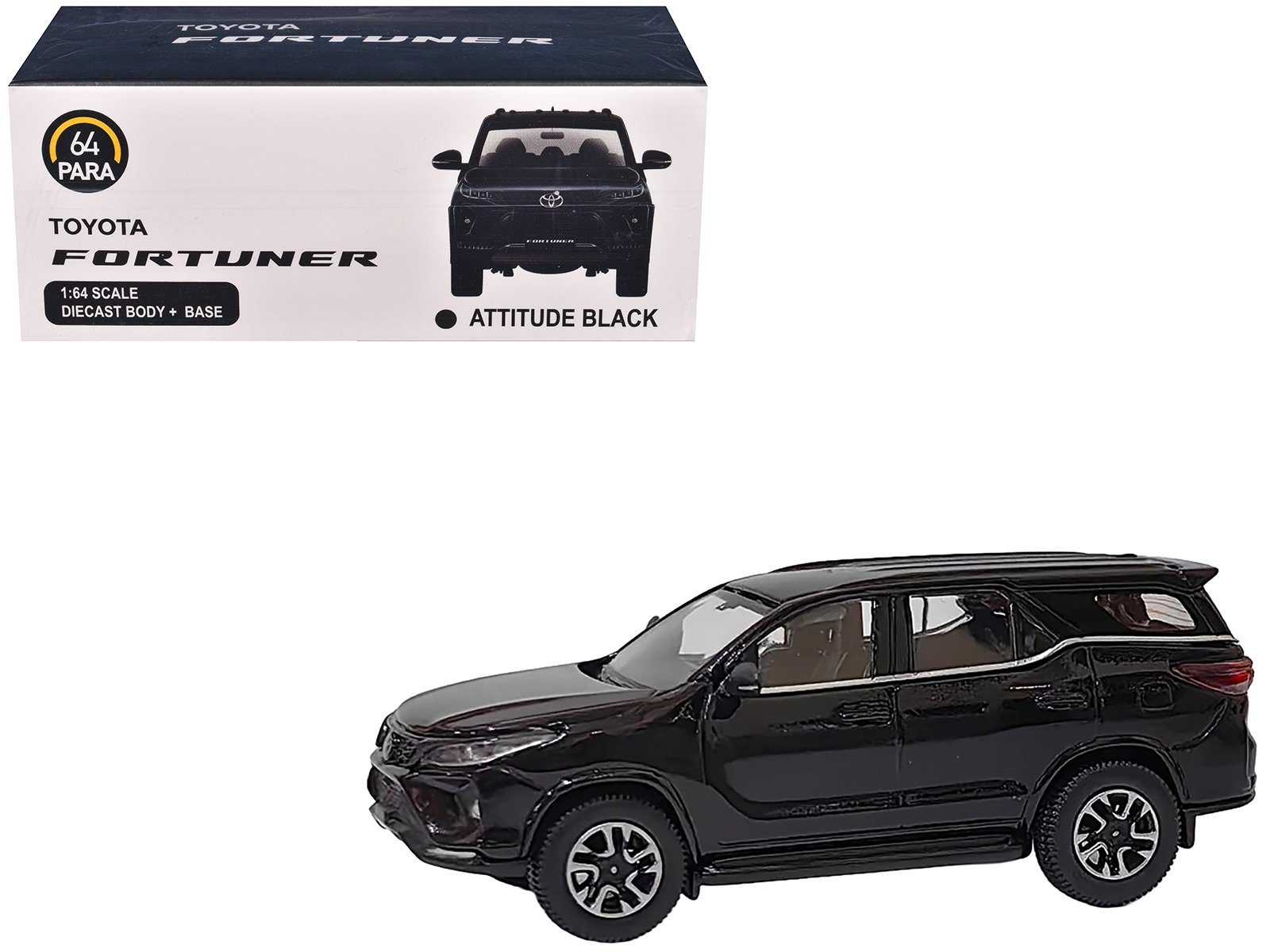 2023 toyota fortuner attitude black 1/64 diecast model car by paragon models 2023 toyota fortuner attitude black 1/64 diecast model car by paragon models