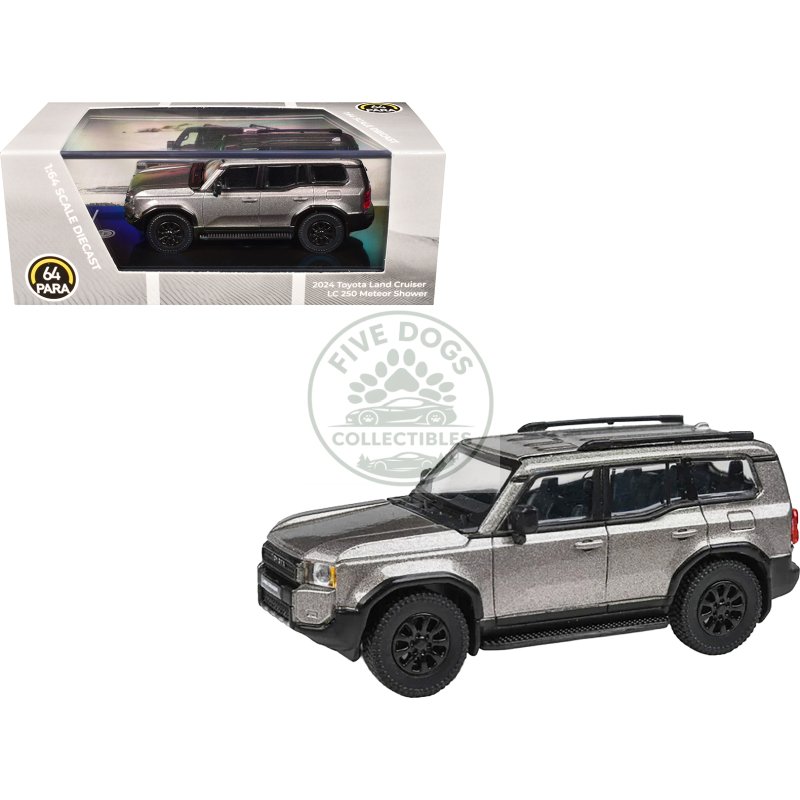 2024 toyota land cruiser 250 prado meteor shower silver metallic 1/64 diecast model car by paragon models