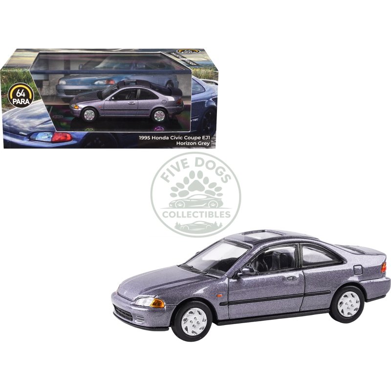 1995 honda civic coupe ej1 horizon gray metallic with sunroof 1/64 diecast model car by paragon