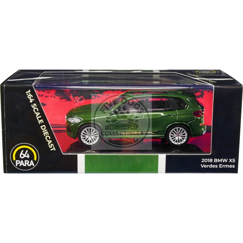 2018 bmw x5 verde ermes green metallic with sunroof 1/64 diecast model car by paragon models