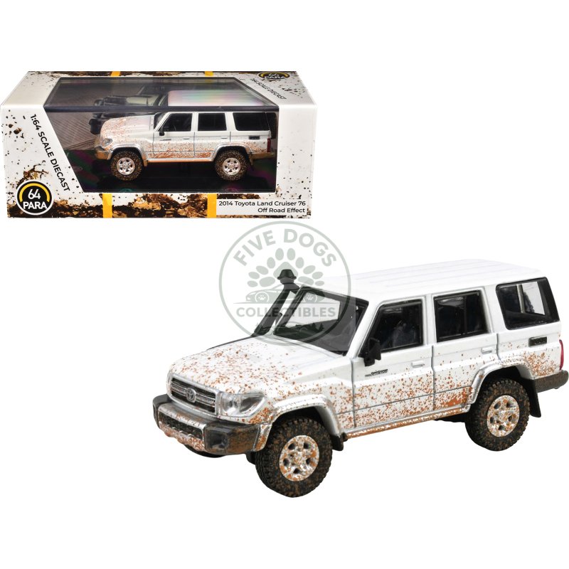 2014 toyota land cruiser 76 white (dirty off road effect) 1/64 diecast model car by paragon models