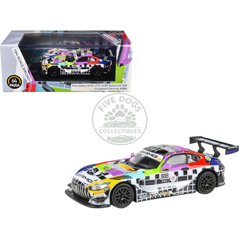 mercedes amg gt3 #888 maro engel mikael grenier maxime martin "gruppem racing" "bathurst 12 hour" (2025) 1/64 diecast model car by paragon models