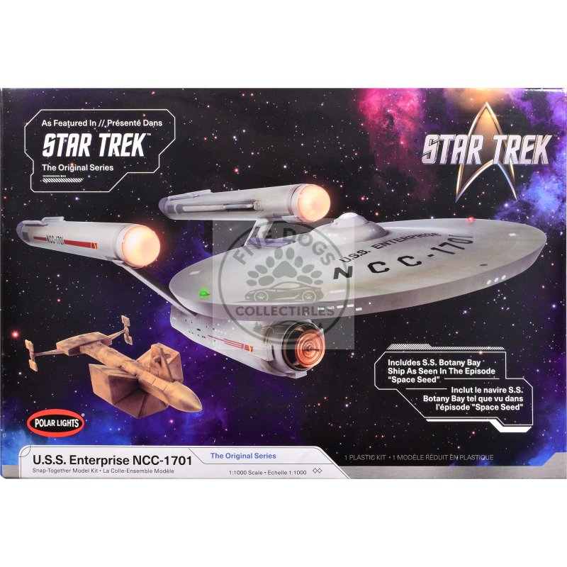 skill 2 model kit u.s.s. enterprise ncc 1701 spaceship "star trek" (1966) tv series 1/1000 scale model by polar lights
