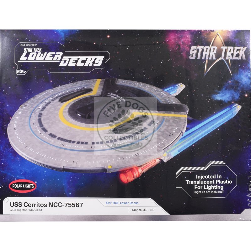 skill 2 model kit uss cerritos ncc 75567 spacecraft "star trek: lower decks" (2020 2024) tv series 1/1400 scale model by polar lights