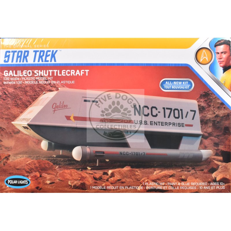 skill 2 model kit galileo shuttlecraft "star trek: the original series" (1966 1968) tv series 1/32 scale model by polar lights