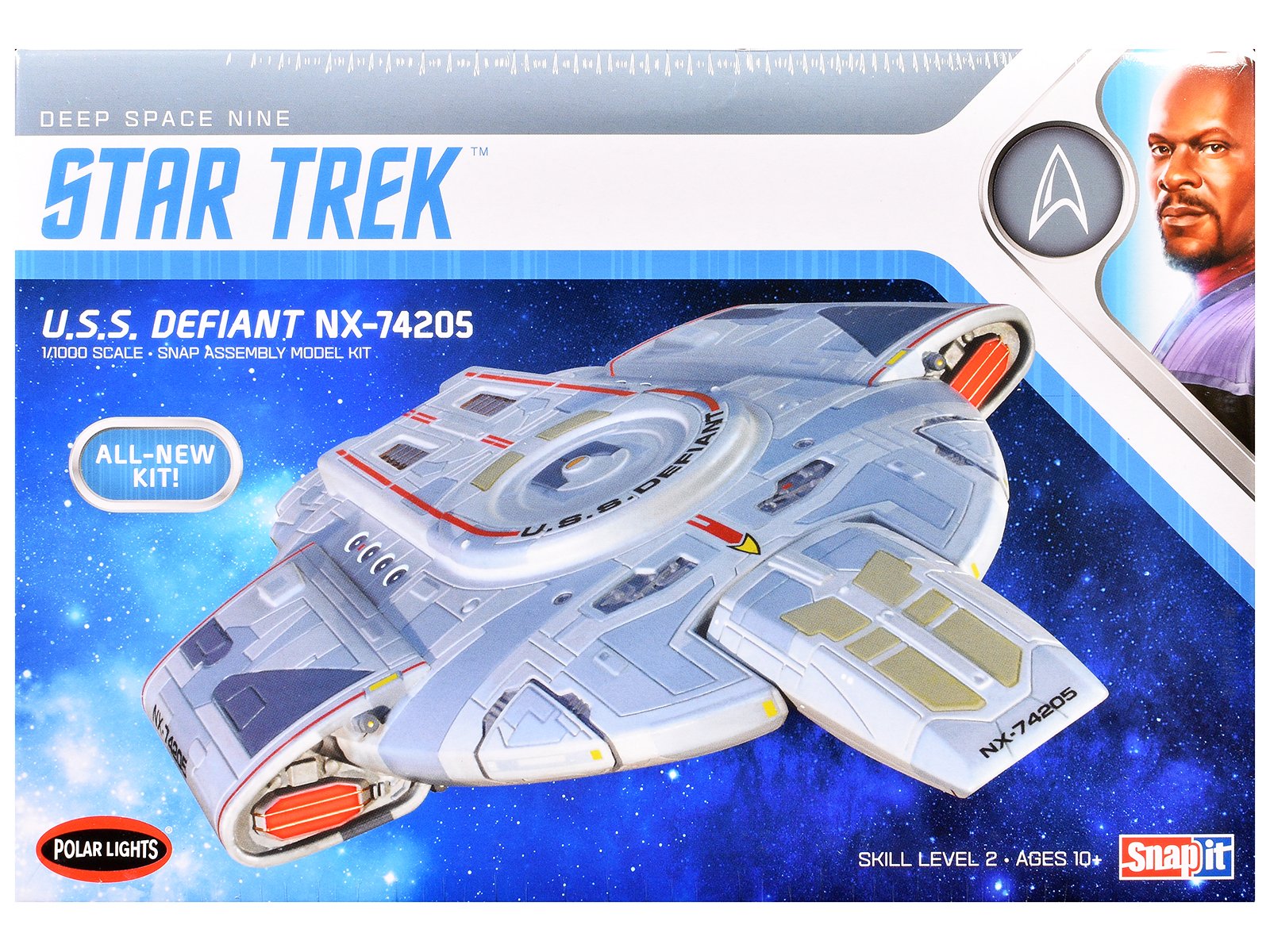 skill 2 snap model kit uss defiant nx 74205 starship "star trek: deep space nine" (1993 1999) tv series 1/1000 scale model by polar lights skill 2 snap model kit uss defiant nx 74205 starship "star trek: deep space nine" (1993 1999) tv series 1/1000 scale model by polar lights