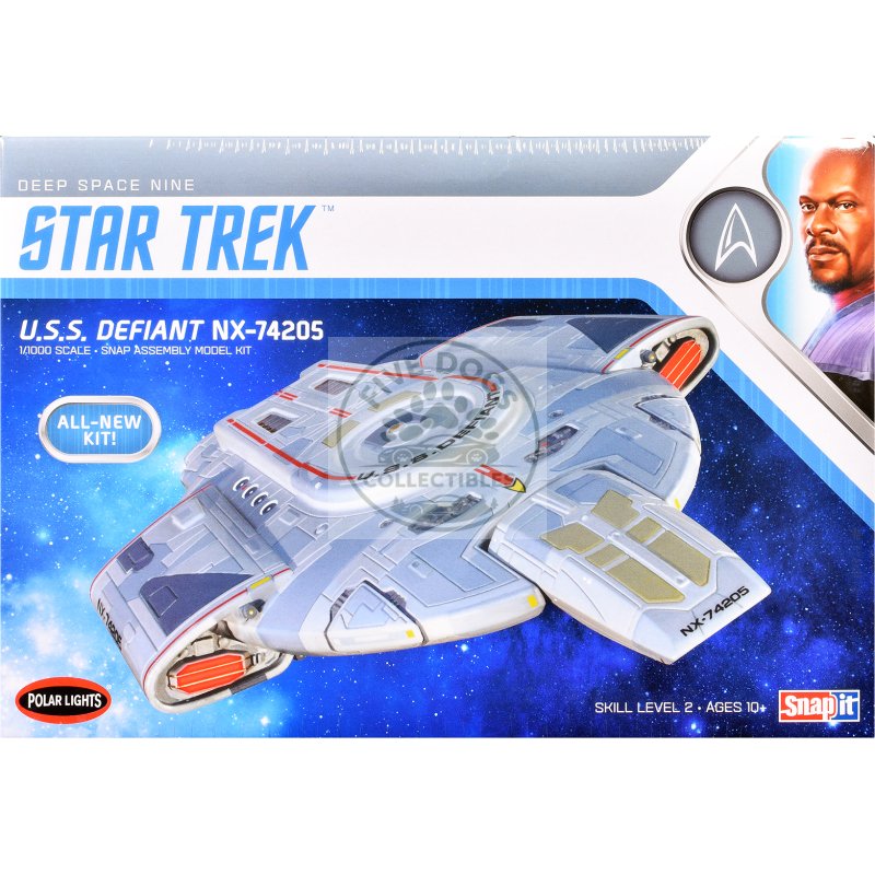 skill 2 snap model kit uss defiant nx 74205 starship "star trek: deep space nine" (1993 1999) tv series 1/1000 scale model by polar lights