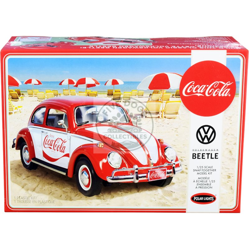 skill 3 snap model kit volkswagen beetle "coca cola" 1/25 scale model by polar lights