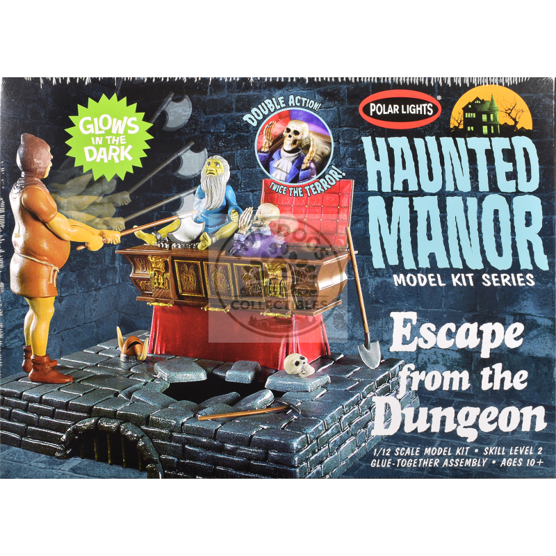 skill 2 model kit haunted manor "escape from the dungeon" diorama set 1/12 scale model by polar lights