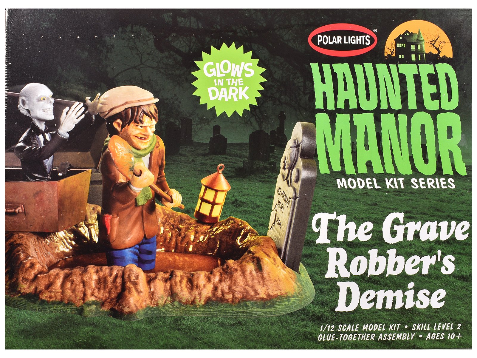 skill 2 model kit haunted manor "the grave robber's demise" diorama set 1/12 scale model by polar lights skill 2 model kit haunted manor "the grave robber's demise" diorama set 1/12 scale model by polar lights
