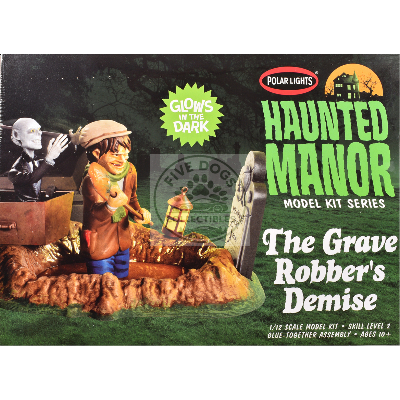skill 2 model kit haunted manor "the grave robber's demise" diorama set 1/12 scale model by polar lights
