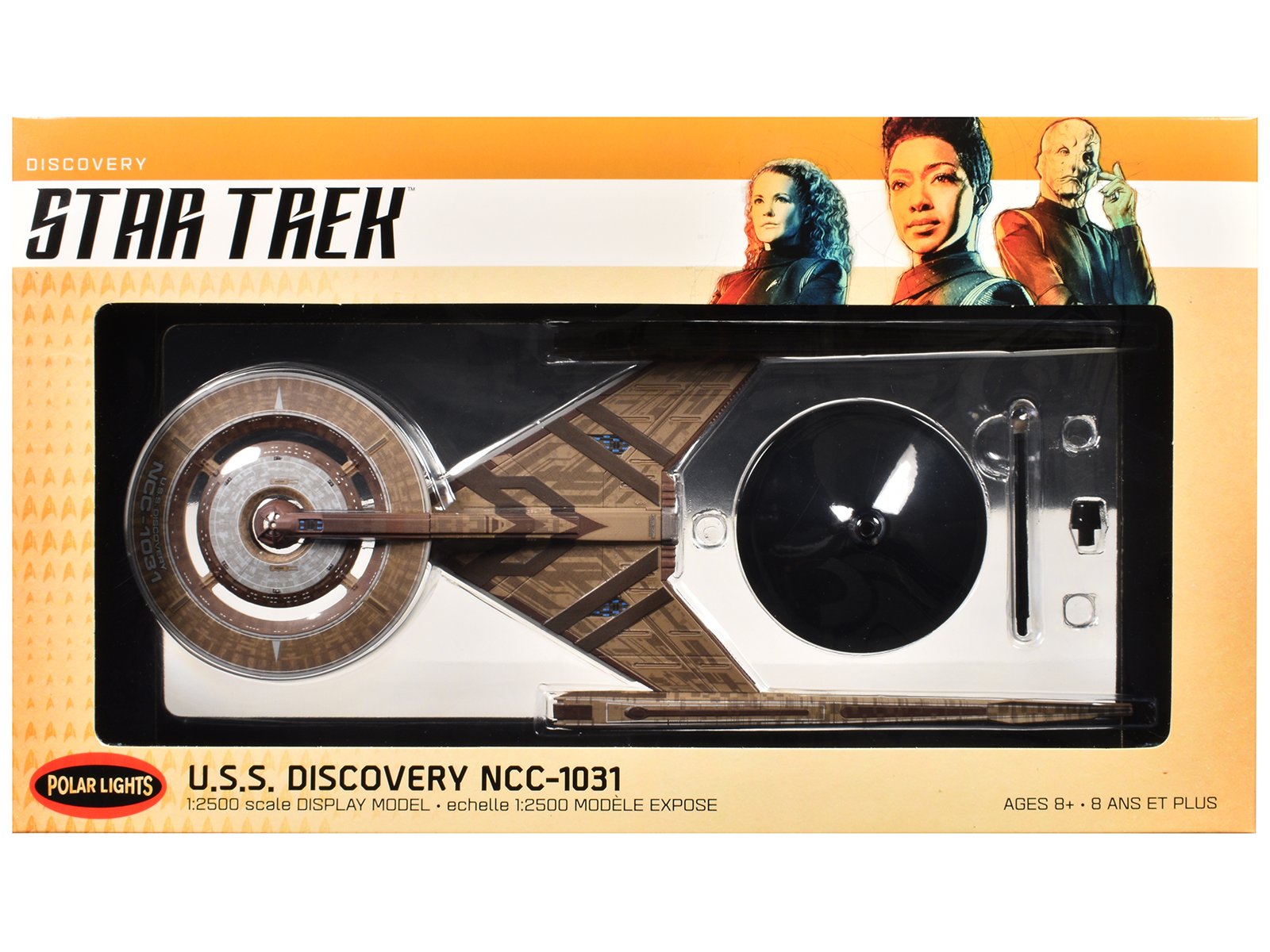 u.s.s. discovery ncc 1031 spacecraft "star trek: discovery" (2017 2024) tv series 1/2500 scale model by polar lights u.s.s. discovery ncc 1031 spacecraft "star trek: discovery" (2017 2024) tv series 1/2500 scale model by polar lights