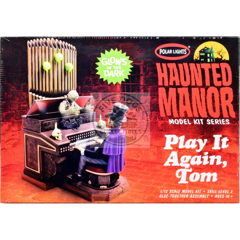 skill 2 model kit haunted manor "play it again tom" diorama set 1/12 scale model by polar lights