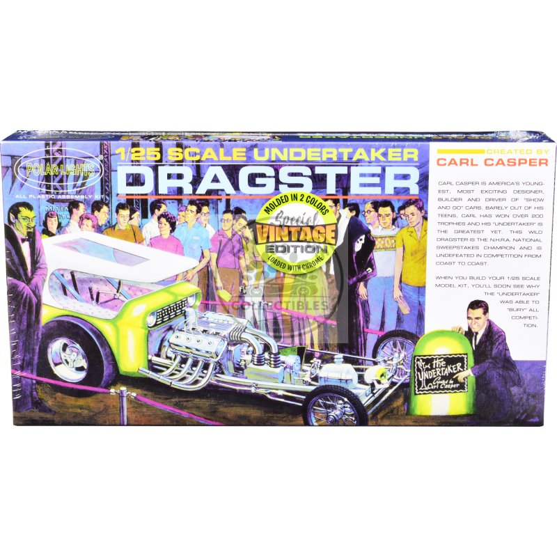 skill 2 model kit undertaker dragster by carl casper 1/25 scale model by polar lights