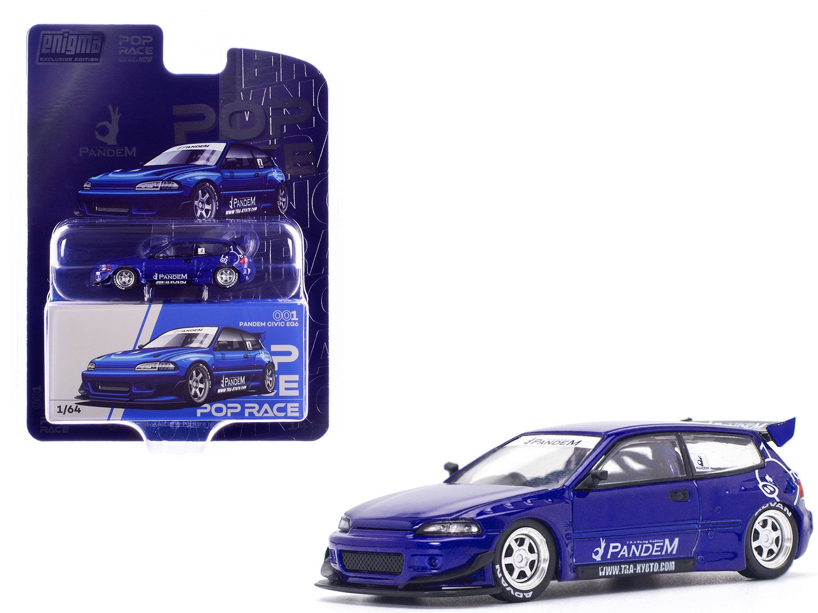 pandem civic eg6 rhd (right hand drive) blue metallic "enigma exclusive edition" 1/64 diecast model car by pop race pandem civic eg6 rhd (right hand drive) blue metallic "enigma exclusive edition" 1/64 diecast model car by pop race