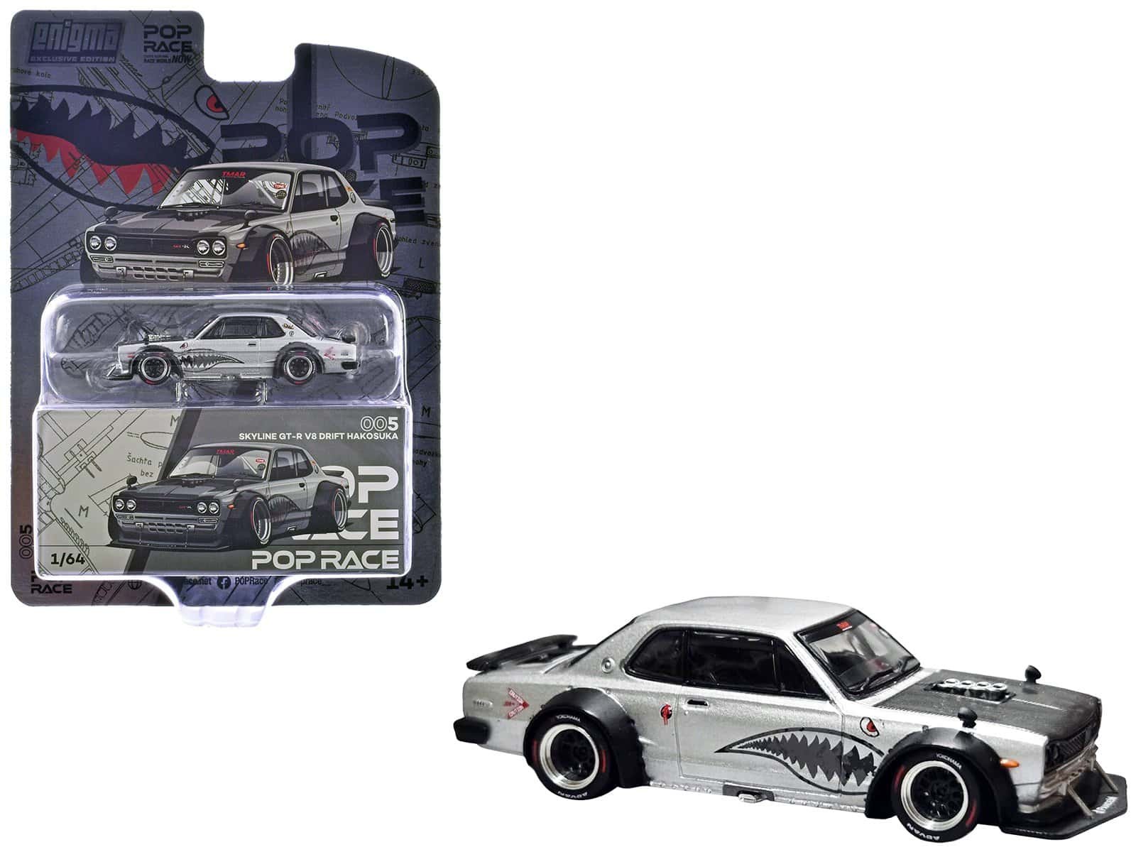 Dodge Charger R/T Pop Race Collectible Car Diecast Dodge Charger R/T Pop Race collectible car with shark graphic, detailed design, and packagin.