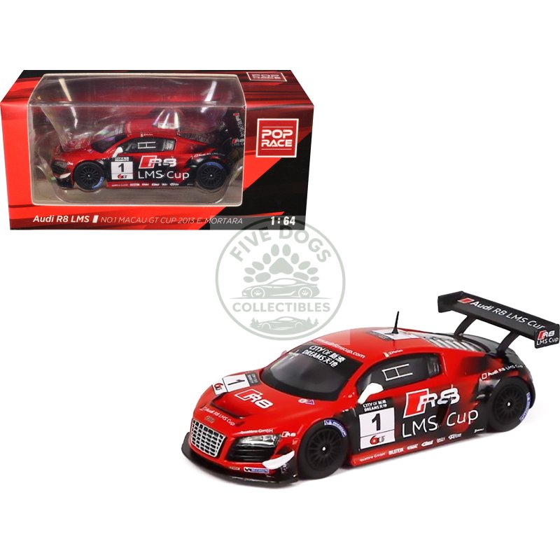 audi r8 lms #1 edoardo mortara winner "macau gt cup" (2013) 1/64 diecast model car by pop race