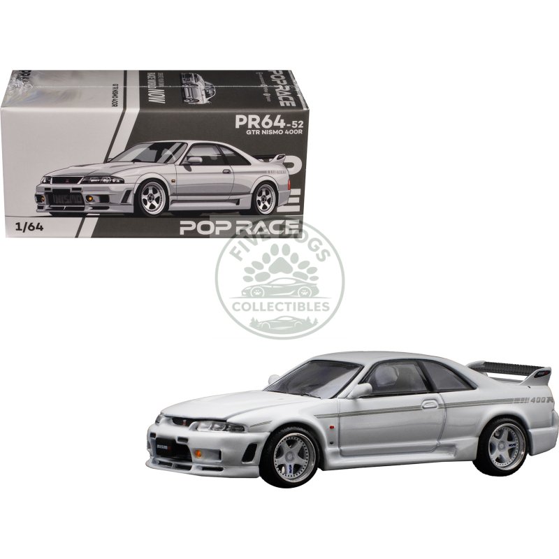 gtr nismo 400r rhd (right hand drive) white 1/64 diecast model car by pop race