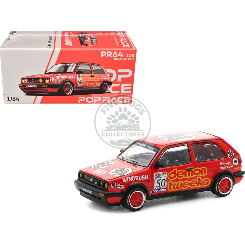 volkswagen golf gti mk2 #50 demon tweeks "british touring car championship" (1988) 1/64 diecast model car by pop race