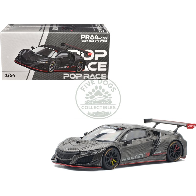 honda nsx gt3 evo22 carbon edition 1/64 diecast model car by pop race