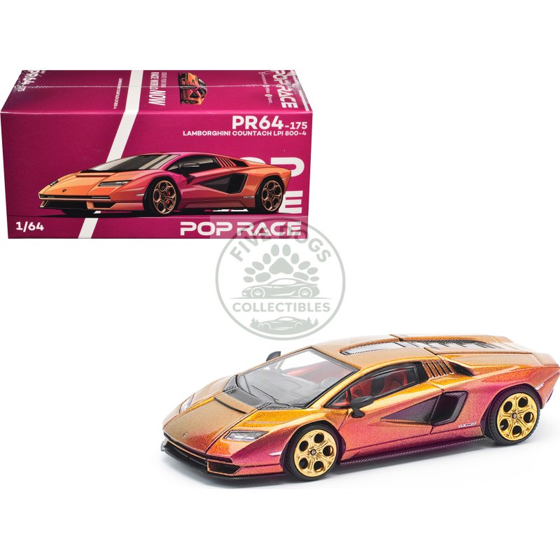 lamborghini countach lpi 800 4 blu hal metallic 1/64 diecast model car by pop race