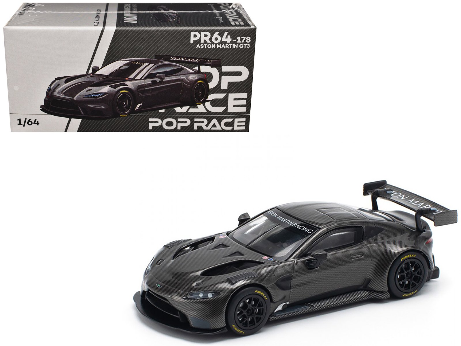 aston martin gt3 carbon edition 1/64 diecast model car by pop race aston martin gt3 carbon edition 1/64 diecast model car by pop race