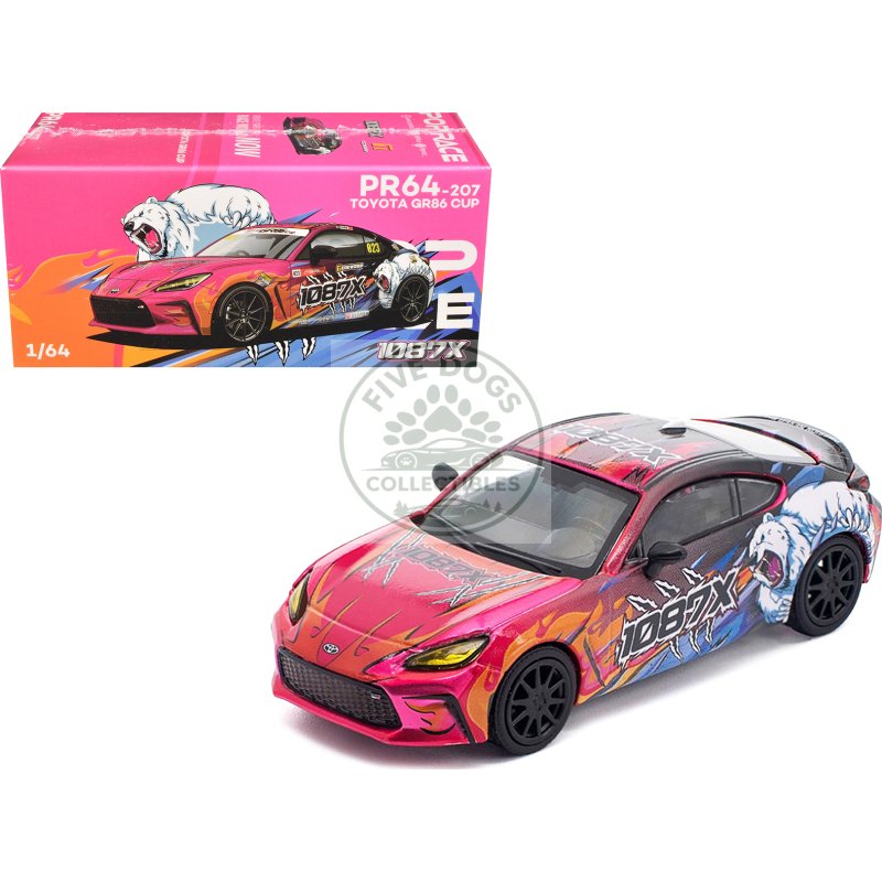 toyota gr86 #823 1087x "toyota gr86 cup" (2025) 1/64 diecast model car by pop race