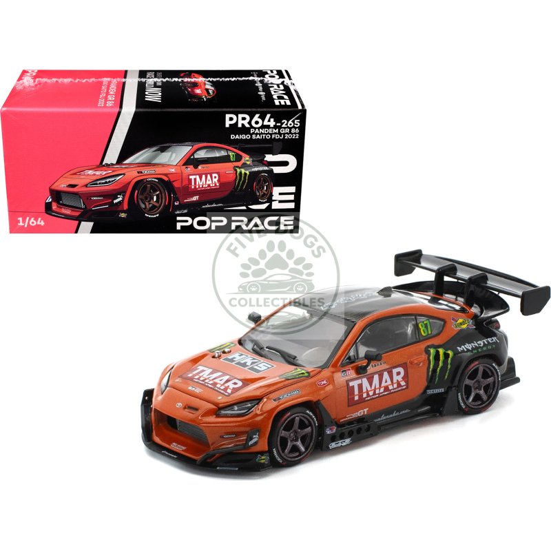 toyota pandem gr86 #87 daigo saito "formula drift japan" (2022) 1/64 diecast model car by pop race