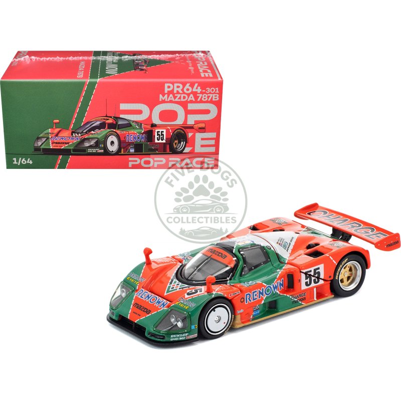 mazda 787b #55 johnny herbert volker weidler bertrand gachot "mazdaspeed" winner "24 hours of le mans" (1991) 1/64 diecast model car by pop race
