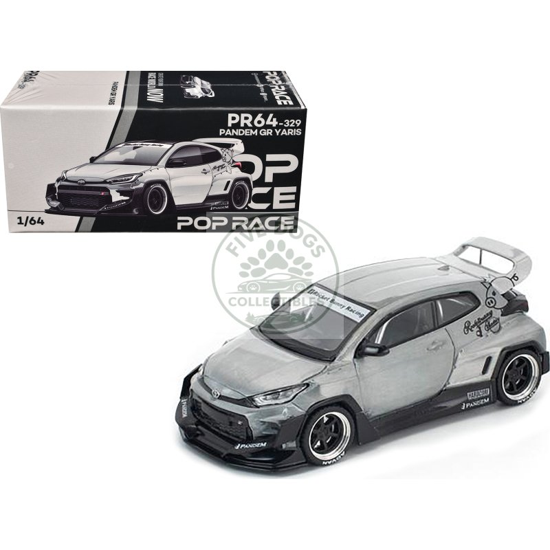 toyota "pandem" gr yaris rhd (right hand drive) raw metal 1/64 diecast model car by pop race