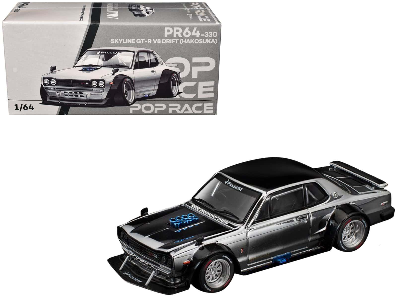 Skyline GT-R R32 Drift Model Car Detailed 1/64 scale Skyline GT-R R32 drift car collectible.