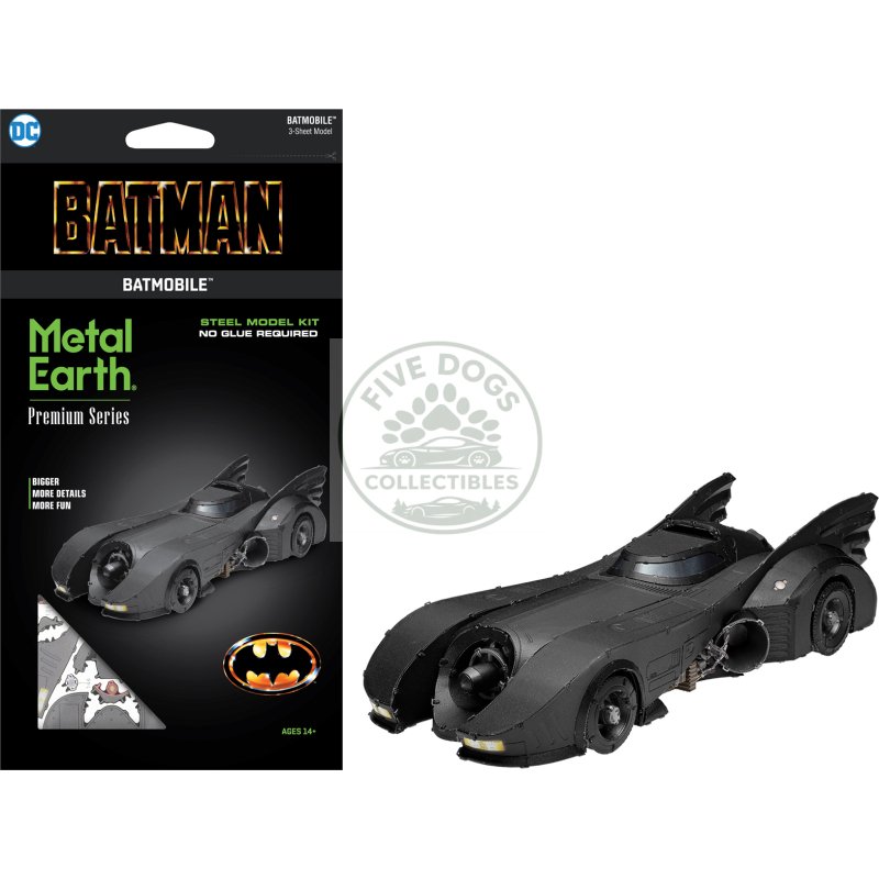 model kit 1989 batmobile black "batman" (1989) movie (challenging difficulty) steel model by metal earth