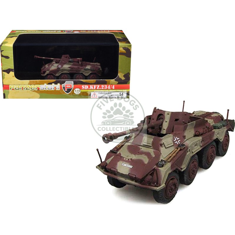 sd.kfz. 234/4 armored vehicle "unidentified unit western front" (1945) german 1/72 diecast model by panzerstahl