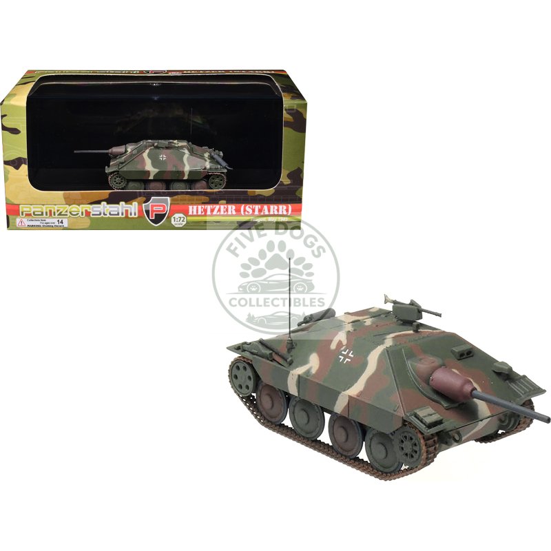 hetzer (starr) tank destroyer "prague" (1945) german army 1/72 diecast model by panzerstahl