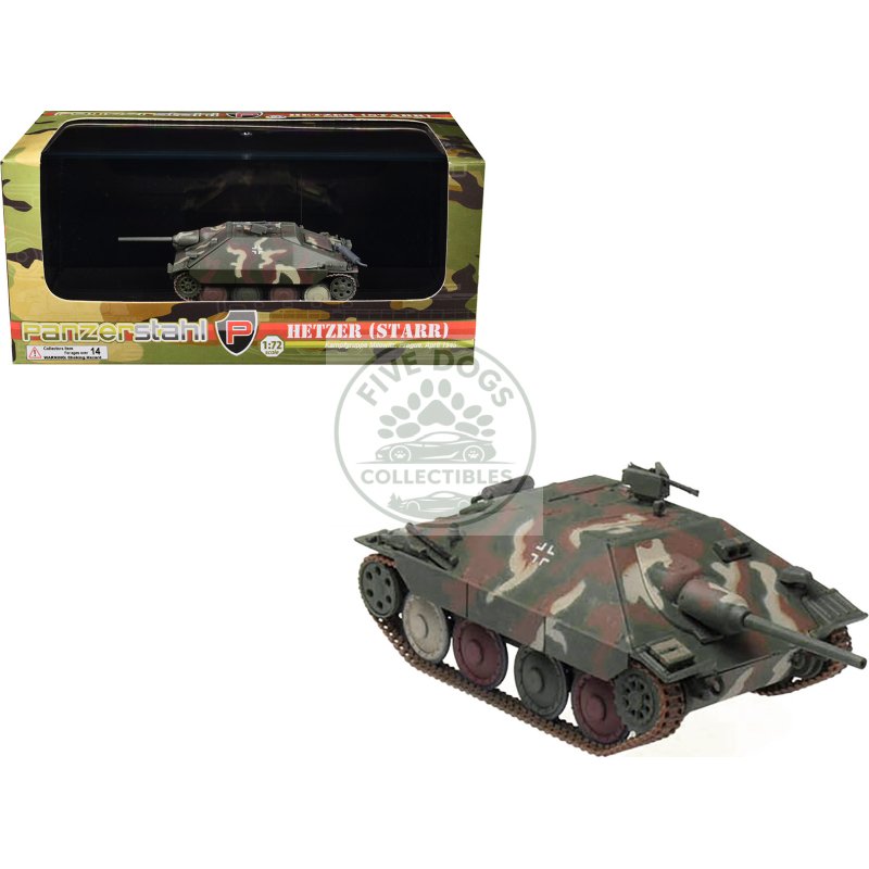 hetzer (starr) tank destroyer "kampfgruppe milowitz prague" (1945) german army 1/72 diecast model by panzerstahl