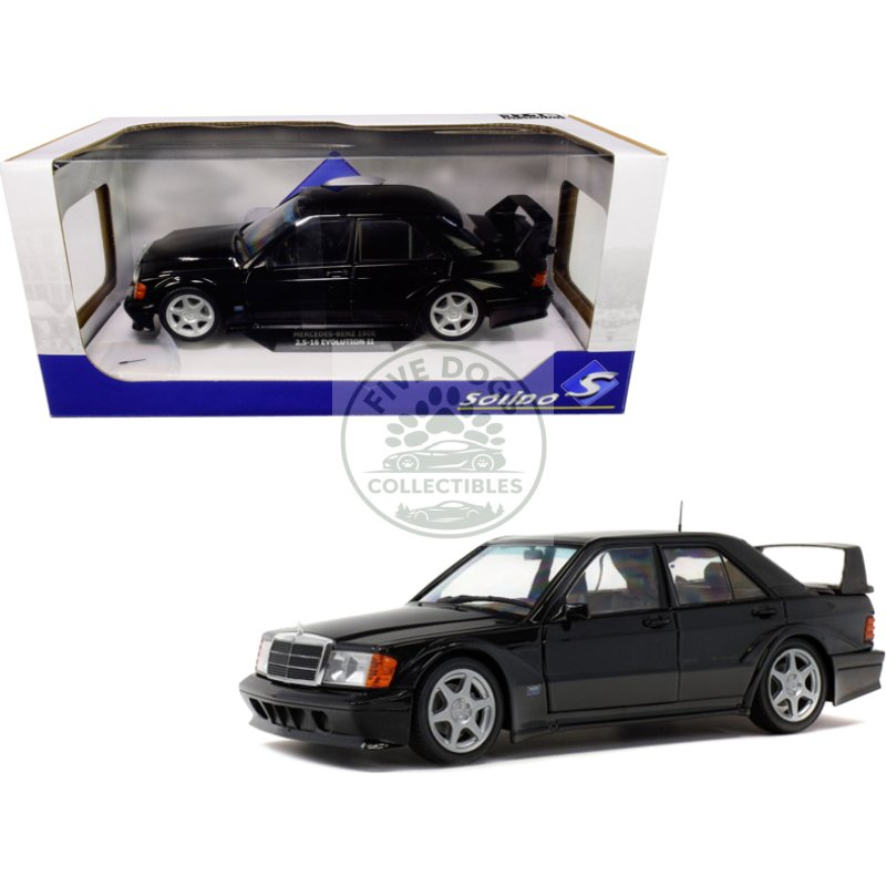 mercedes benz 190e evolution ii black 1/18 diecast model car by solido