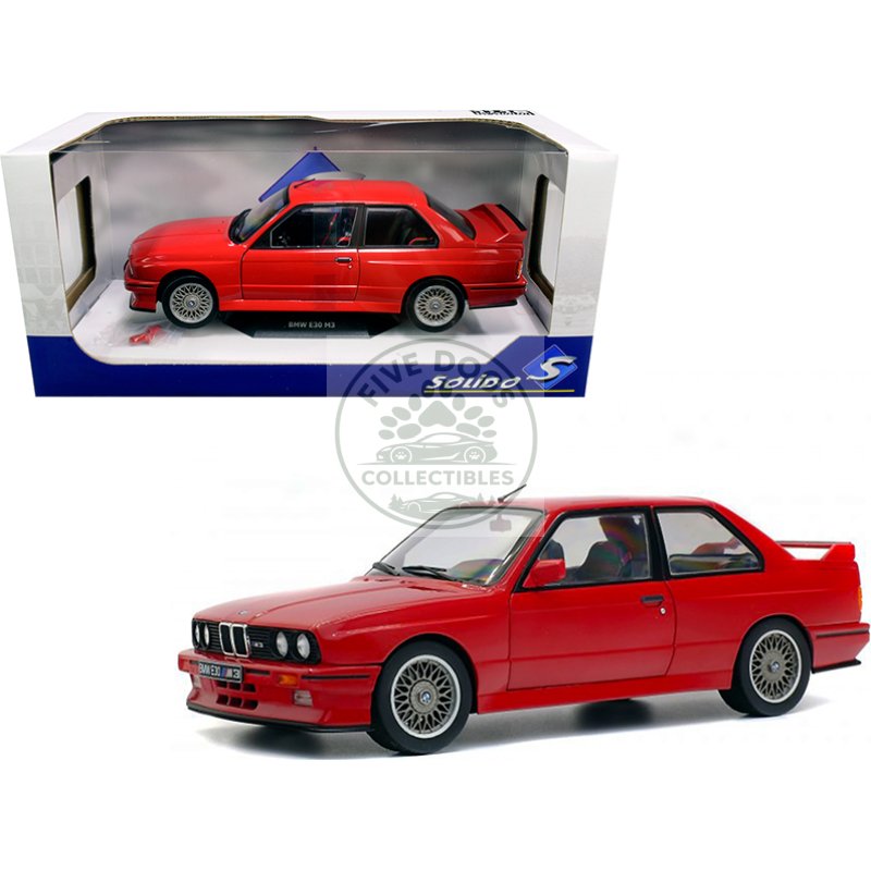 1986 bmw e30 m3 red 1/18 diecast model car by solido