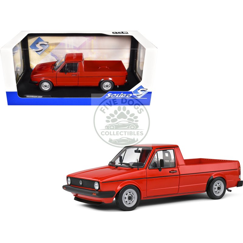 1983 volkswagen caddy mk 1 pickup truck mars red 1/18 diecast model car by solido
